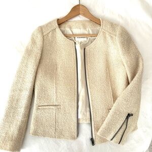 Club Monaco Cream Textured Jacket
